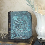 【薄氷色】時と雪結晶の洋古書風キーケース