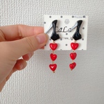 B品✩ブラックヒール ハートピアス