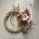 しめ縄リース＊古美咲花(furubishouka)＊お正月飾り・しめ縄・ドア飾り・ウィンターリース・アンティークリース