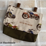 ◎ビキニちゃん様専用◎クリップの有無が選べる♪マチ付き移動ポケット（バイク柄）