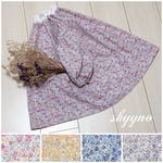 4色 【春の花柄】フリルネック&袖 ぽわん袖 スモック ワンピース ブラウス