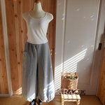 ma○○様オーダー品：あったかヨガパンツ・ライトグレー～お肌に優しいコットンニット～～