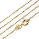 SILVER925 ネックレス カットボールチェーン 1mm 50cm［18KGP］【1コ販売】(SV-721CH