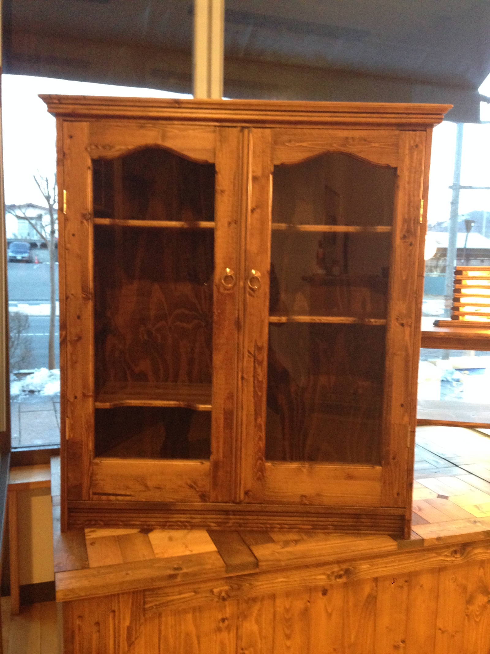 アンティーク風ガラスキャビネット ガラスショーケース 食器棚 - 家具