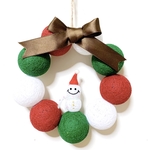 コットンボールリース☆クリスマスカラー