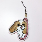 ひょっこりキャバリア刺繍