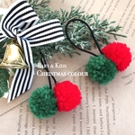 再販×3🎄2個セット♩クリスマスカラーのポンポンヘアゴム