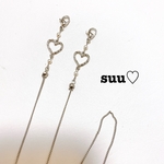 ハートとパールのマスクストラップ♡シルバー