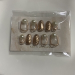 ゴールド×パールネイルチップ