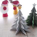 折り紙　クリスマスツリー　デザインペーパー（グレー）