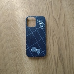 *受注製作*ミナペルホネン*choucho*ネイビー×ホワイト*mina perhonen*iPhoneケース*iPhoneカバー*スマホケース*スマホカバー