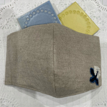 再販③ミナペルホネン✄skip刺繍入り✄リネン立体マスク