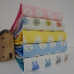 カラフルうさぎ*やわらかガーゼハンカチ5枚セット