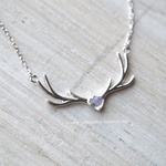 Reindeer  with Rainbow Moonstone necklace