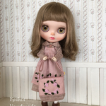 blythe outfit 乙女椿刺繍ワンピース&バッグ