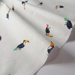 カットクロス｜55×50cm｜オオハシ｜キナリ｜シーチング生地｜デコレクションズ｜鳥｜南国
