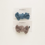 【数量限定】corduroy ribbon ▷◁ 大人かわいいヘアゴム ／blue・purple