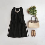 ウール2wayタックスリーブワンピース dark brown