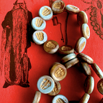 【2コセット】JIRI＊IVANA#czech beads#チェコビーズ　三葉虫18㎜ mix assort mable light blue＊amber/bronze
