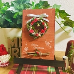 《送料無料》クリスマスリースの置物　クリスマス飾り付け　ミニリース　ミニチュア雑貨　✳︎イーゼル付き✳︎