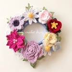 ４点セット⑅୨୧⑅薔薇・椿・プリンセチア＊飾りリース／お花畑シュシュ