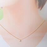 【Haru】ダイヤカット　キュービックジルコニア　ネックレス◆スクエア　4mm　ゴールド■K16GP【アレルギー対応】
