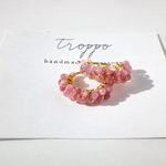 【再販】今だけ！1000円！ピンクトルマリン2連フープピアス/イヤリング・樹脂フープピアス
