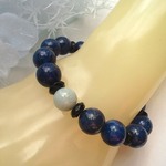 ✿『sheep1028様』ご予約品✿ ✨大粒✨高品質（AAA）・ラピスラズリと、モリオン、糸魚川翡翠✨の最強天然石ブレスレット