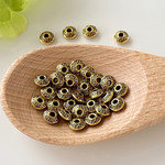 メタルビーズ 40個 MT178 アクセサリー パーツ 6mm スペーサー 金具 留め具 ビーズ ハンドメイド パーツ 素材 紐パーツ アンティークゴールド