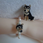 mitty-0510様ご注文品 黒柴犬のブローチ、ブレスレット