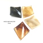 8pcs★curl rhombus charm（くすみカラー アクリルチャーム）