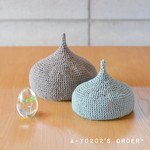 【a-y0202さまオーダー品】コットンどんぐり帽子 なかよし2pcs set♡ （4.milk tea & 6.mint）