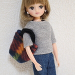 リカちゃん 服 set ♡プチプラset⑦♡トップスgray×デニム