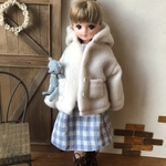 リカちゃん服＊フードコート・白もこもこ