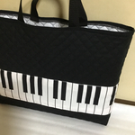鍵盤柄のレッスンバッグ＊ハンドメイド