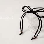 【Studio.I】//newitem//スエード*ヘアゴム*リボン＊ブラック   