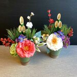 【大人気】お正月 ミニ門松　ー豪華椿