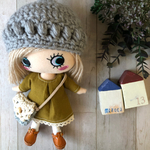 着せ替え　〈3点セット〉ෆ̈ ハッピードール　イーマリー　(とんがり帽子・レース付きワンピ・ショルダーバック)