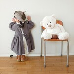 【8色展開】ワンピース キッズ ベビー おそろい リボン 後ろ開き 割烹着ワンピース カッポウギワンピース
