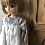 リカちゃん服＊ブラウスお袖ブラウス・スモークブルー
