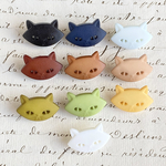 ■猫カラー■25mm■ヴィンテージボタン10色セット (ミックス)くすみカラー入　