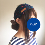 ヘアバンド*モードブルー×ブラウン