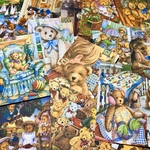 (再販×5)テディベアのポストカード＊葉書＊コラージュ素材＊メッセージカードにも♪