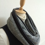 Sale!!20%OFF☆ストライプジャージー×ケーブルニットスヌード