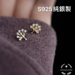 S925純銀製　満開の桜の木　ミニピアス YC4434E