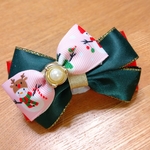 犬用リボン　クリスマス　ピンクパール