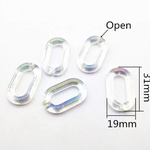 【アクリルチェーン】クリアAB  偏光　リングパーツ　チェーンパーツ　約31×19mm  切込あり　12個入り