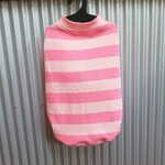~犬服 わんこ服 中型犬 ダブルニット ラグランT ピンクボーダー   7号 