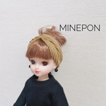 リカちゃん☆コーデュロイターバン×ピアス（キャメル）