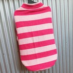 ~犬服 わんこ服 中型犬 ダブルニット ラグランT ピンクボーダー   7号 